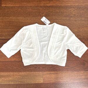 The Children’s Place Lace Hem Cropped Shrug Cardigan - Size M (7/8)
